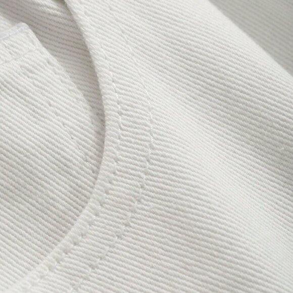 White Casual Women's Solid Color Loose Denim Pants - Picture 8 of 9